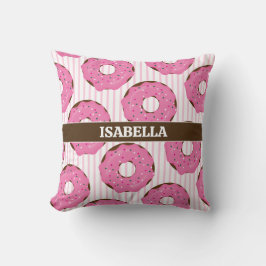 Sweet Pink Donut Throw Pillow Kissen