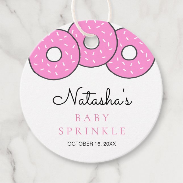Sweet Pink Donuts Girl Baby Sprinkle Geschenkanhänger (Vorderseite)