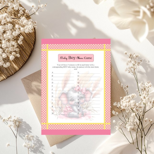 Sweet Pink Elephant Baby Boy Name Game (Von Creator hochgeladen)