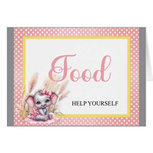 Sweet Pink Elephant - Peanut Smile Skull Food Card (Vorderseite (Horizontal))