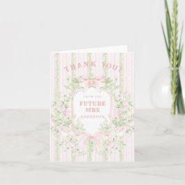 Sweet Pink Floral Brautparty Wappen Dankeskarte