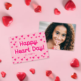 Sweet Pink Hearts Klasse Valentine's Fotokarte Mitteilungskarte