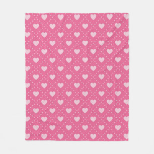 Sweet Pink Hearts Muster Fleecedecke