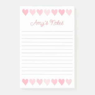 Sweet Pink Hearts Postit Notes Post-it Klebezettel