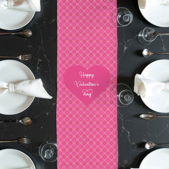 Sweet Pink Hearts Table Runner Gift for Girlfriend Großer Tischläufer (Sweet Pink Hearts Table Runner Gift for Girlfriend)