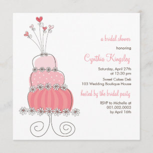 Sweet Pink Hochzeitskuchen Chic Brautparty Einladu Einladung