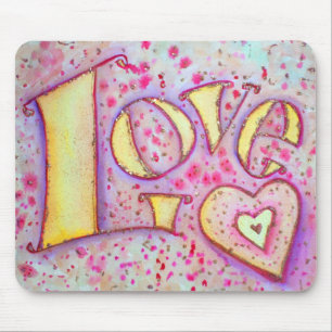 Sweet Pink Liebe Word Malerei Mousepad