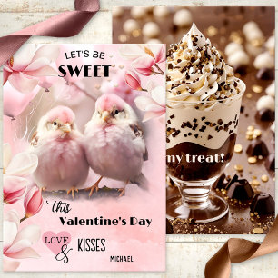 Sweet Pink Love Birds Schokolade Valentinstag Feiertagskarte