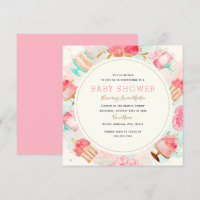 Sweet Pink Mint Cake Wreath Baby Dusche