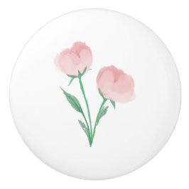 Sweet Pink Peonies Classic Feminine Floral Keramikknauf