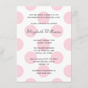 Sweet Pink Polka Dots Baby Girl Dusche Einladung