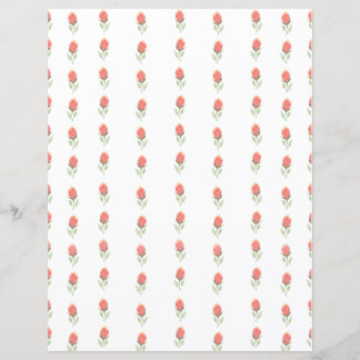 Sweet Pink Rosenknospe Scrapbook Paper Sheet