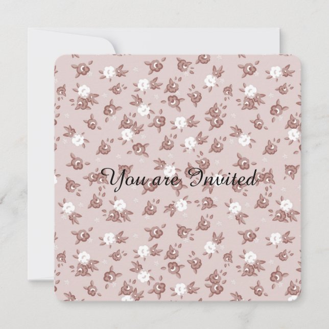 Sweet Pink Roses Baby Dusche Einladung (Vorderseite)