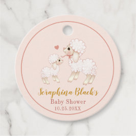 Sweet Pink Sheep Baby Dusche Vielen Dank Geschenkanhänger