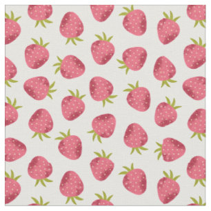 Sweet Pink Strawberry Nahtloses Muster Stoff