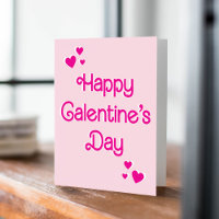 Sweet Pink Typografy Galentine's Day Valentine