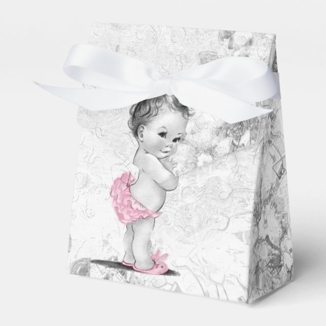 Sweet Pink und Gray Baby Duwer Fevor Boxen Geschenkschachtel (Vorderseite)
