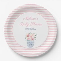 Sweet Pink und White Floral Girl Babydusche Party