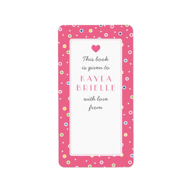 Sweet Polkadot Bubble Livre Étiquette boîte cadeau (Devant)
