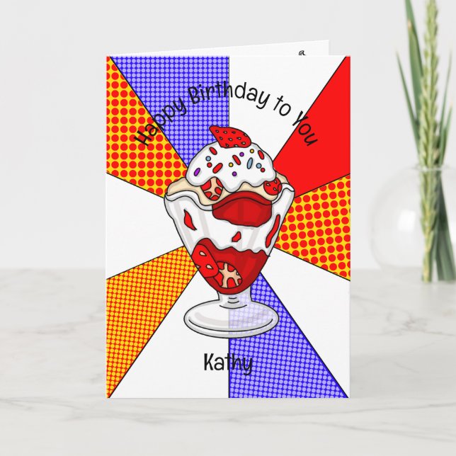 Sweet Pop Art Birthday Card Eros Bendato Karte (Vorderseite)