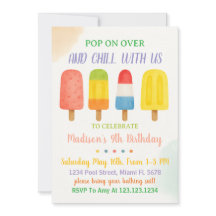 Sweet Popsicle Birthday Einladung für Kinder