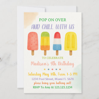 Sweet Popsicle Birthday Einladung für Kinder