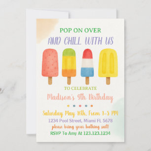 Sweet Popsicle Invitation d'anniversaire pour enfa