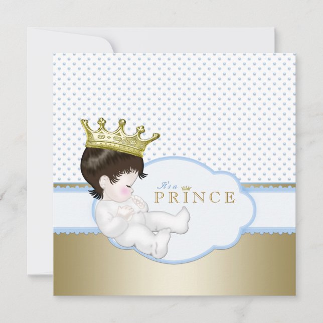 Sweet Prince Baby Dusche Einladung (Vorderseite)