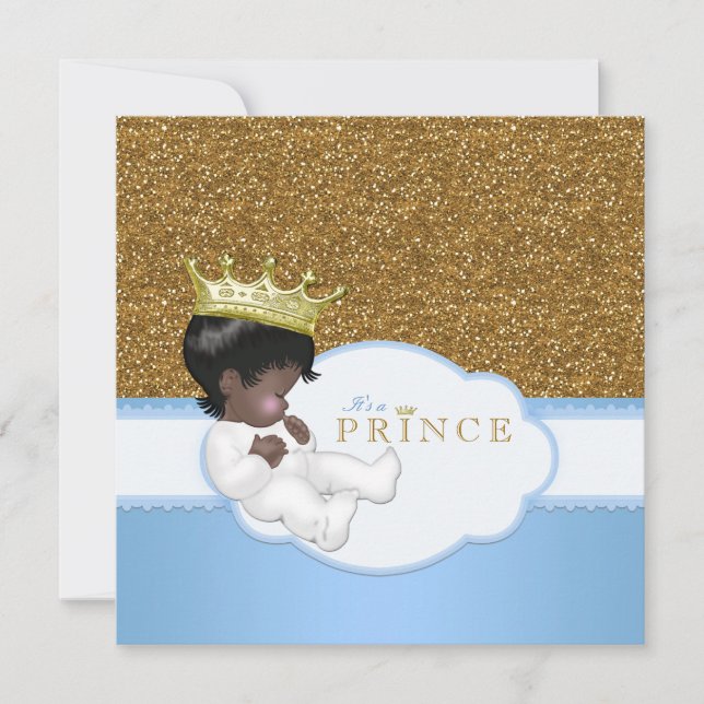 Sweet Prince Ethnic Baby Dusche Einladung (Vorderseite)