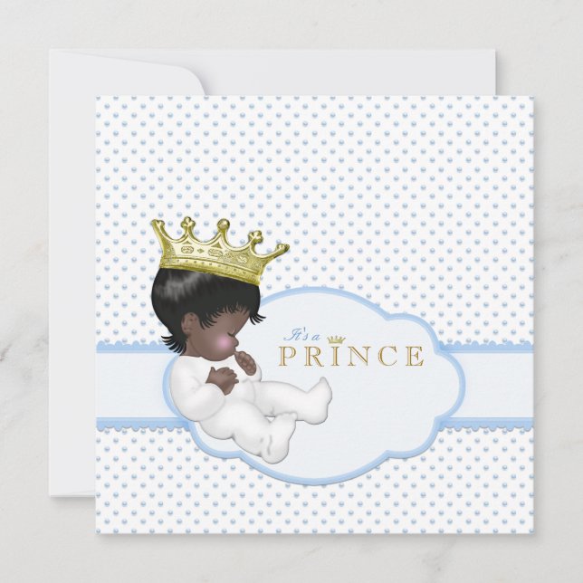Sweet Prince Ethnic Baby Dusche Einladung (Vorderseite)