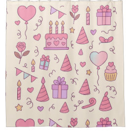 Sweet Princess Party Celebration Pattern Duschvorhang