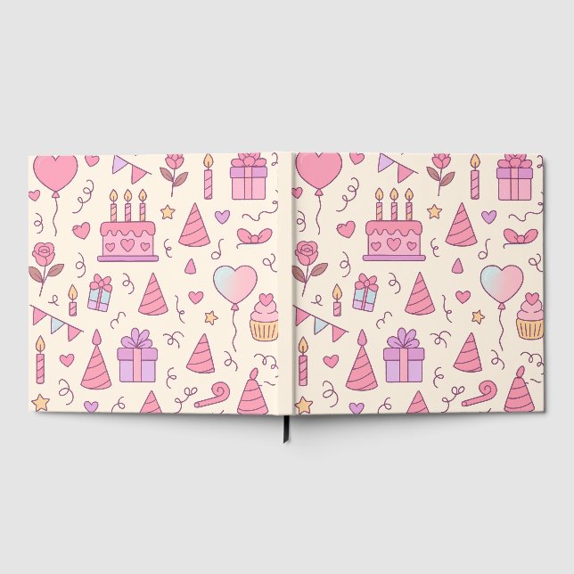Sweet Princess Party Celebration Pattern Gästebuch (Voll)