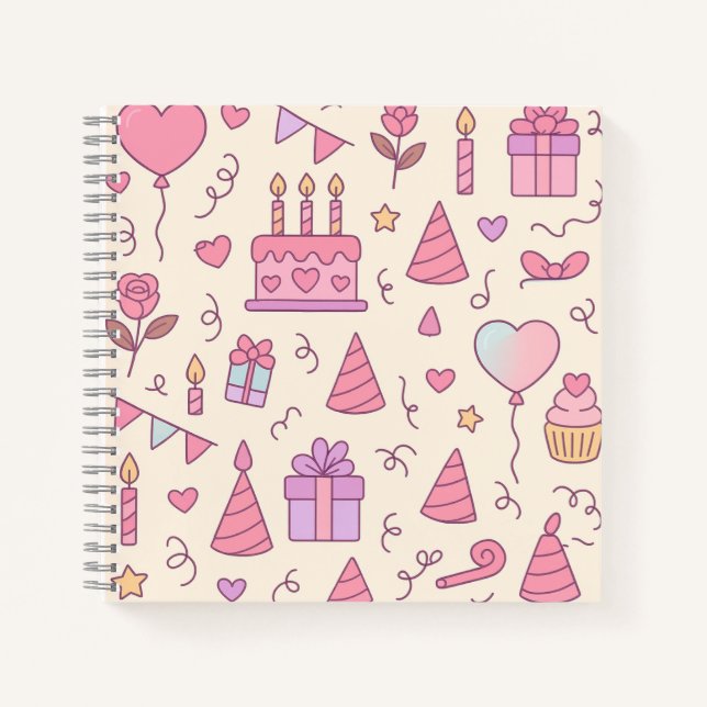 Sweet Princess Party Celebration Pattern Notizbuch (Vorderseite)