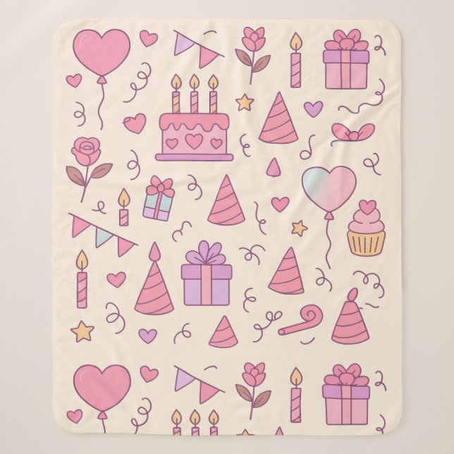 Sweet Princess Party Celebration Pattern Sherpadecke (Vorderseite)