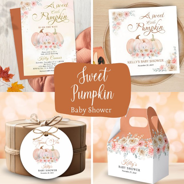 Sweet Pumpkin Floral Baby Dusche Windel Windeln Ra Tischaufsteller (Von Creator hochgeladen)