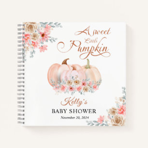 Sweet Pumpkin Floral Baby Showbook Notizbuch
