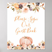 Sweet Pumpkin Rustic Floral Bitte Unterschreiben S