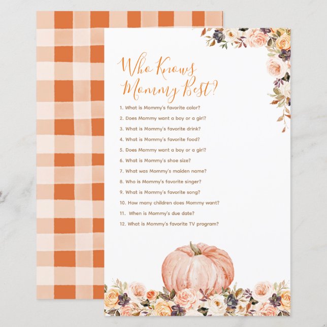 Sweet Pumpkin Rustikale Flora, die Mommy Best kenn (Vorne/Hinten)