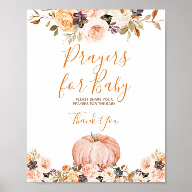 Sweet Pumpkin Rustikale Gebete für Baby Poster (Vorne)