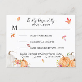 Sweet Pumpkin Wedding RSVP Card Einladungspostkarte