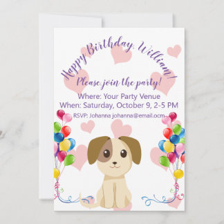Sweet Puppy Birthday Einladung