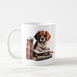Sweet Puppy mit Büchern und Brillen Kaffeetasse