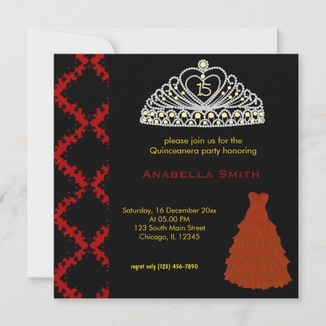 Sweet Quinceanera Einladung (Vorderseite)