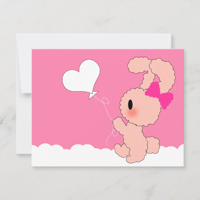 Sweet Rabbit Cute 4e invitation à l'anniversaire (Devant)