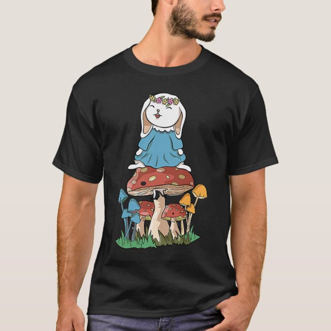 Sweet Rabbit Mushrooms Cotattcore Goblincore Messe T-Shirt (Vorderseite)
