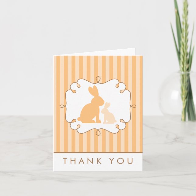 Sweet Rabbits Babydusche Vielen Dank Dankeskarte (Vorderseite)
