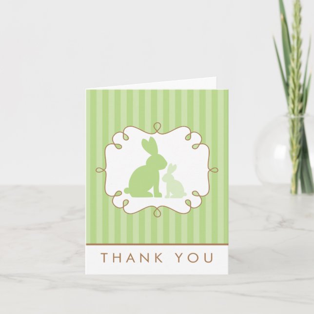 Sweet Rabbits Babydusche Vielen Dank Dankeskarte (Vorderseite)