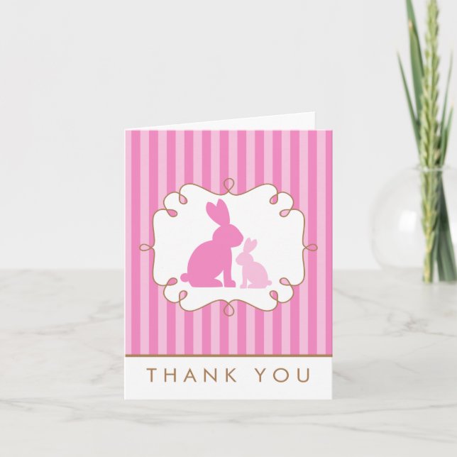 Sweet Rabbits Babydusche Vielen Dank Dankeskarte (Vorderseite)