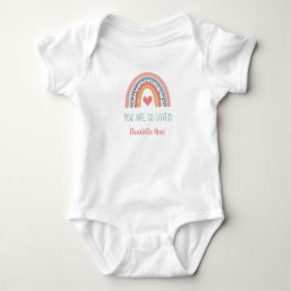 Sweet Rainbow and Heart Baby Girl Strampler