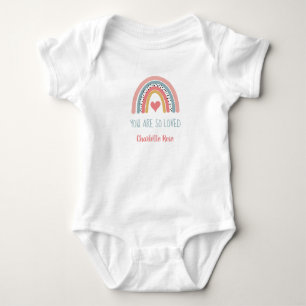 Sweet Rainbow and Heart Baby Girl Strampler